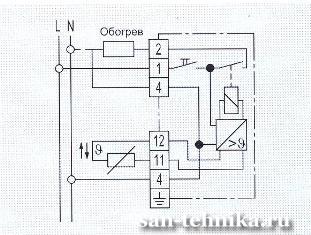Схема подключения датчика теплого пола eberle
