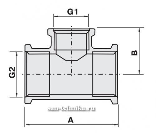 Тройник резьбовой чертеж